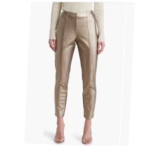 078 New BCBGeneration Straight Leg Metallic Gold Faux Leather Women's Pants